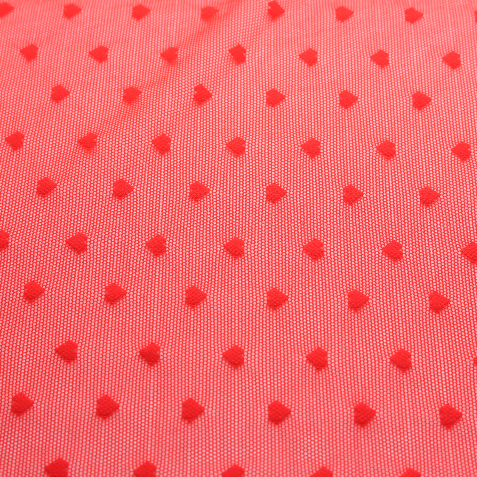 Red Jacquard fishnet with heart motif